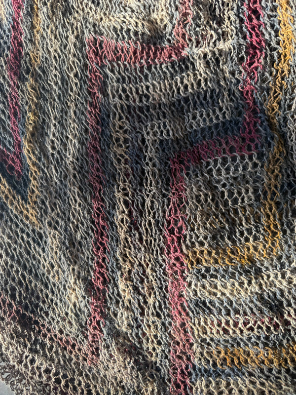 Bilum Natural Bark Weave - Natural, Grey, Purple, Mustard Large